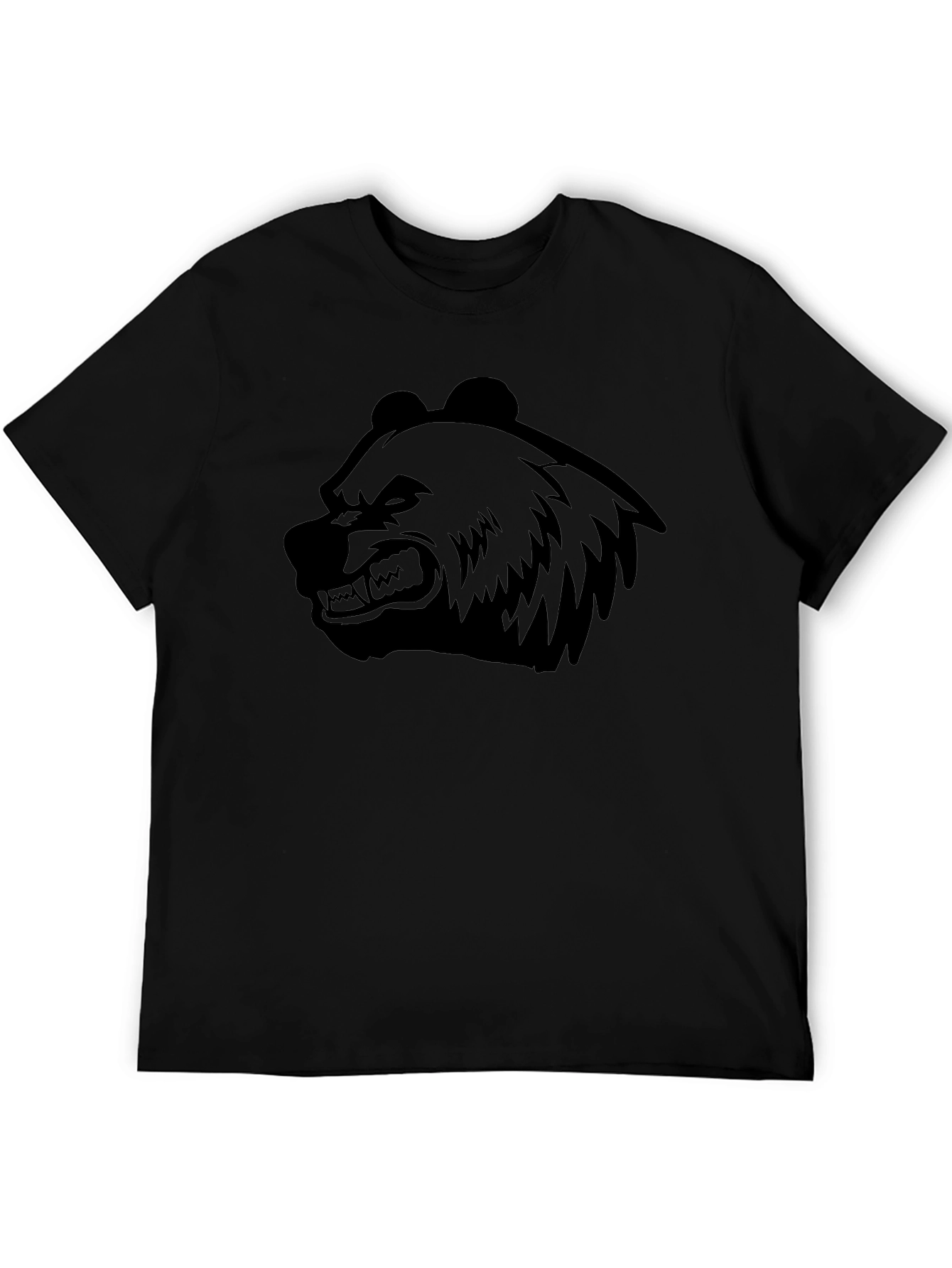 Mens Black Bear Graphic T-Shirt - Fierce Style