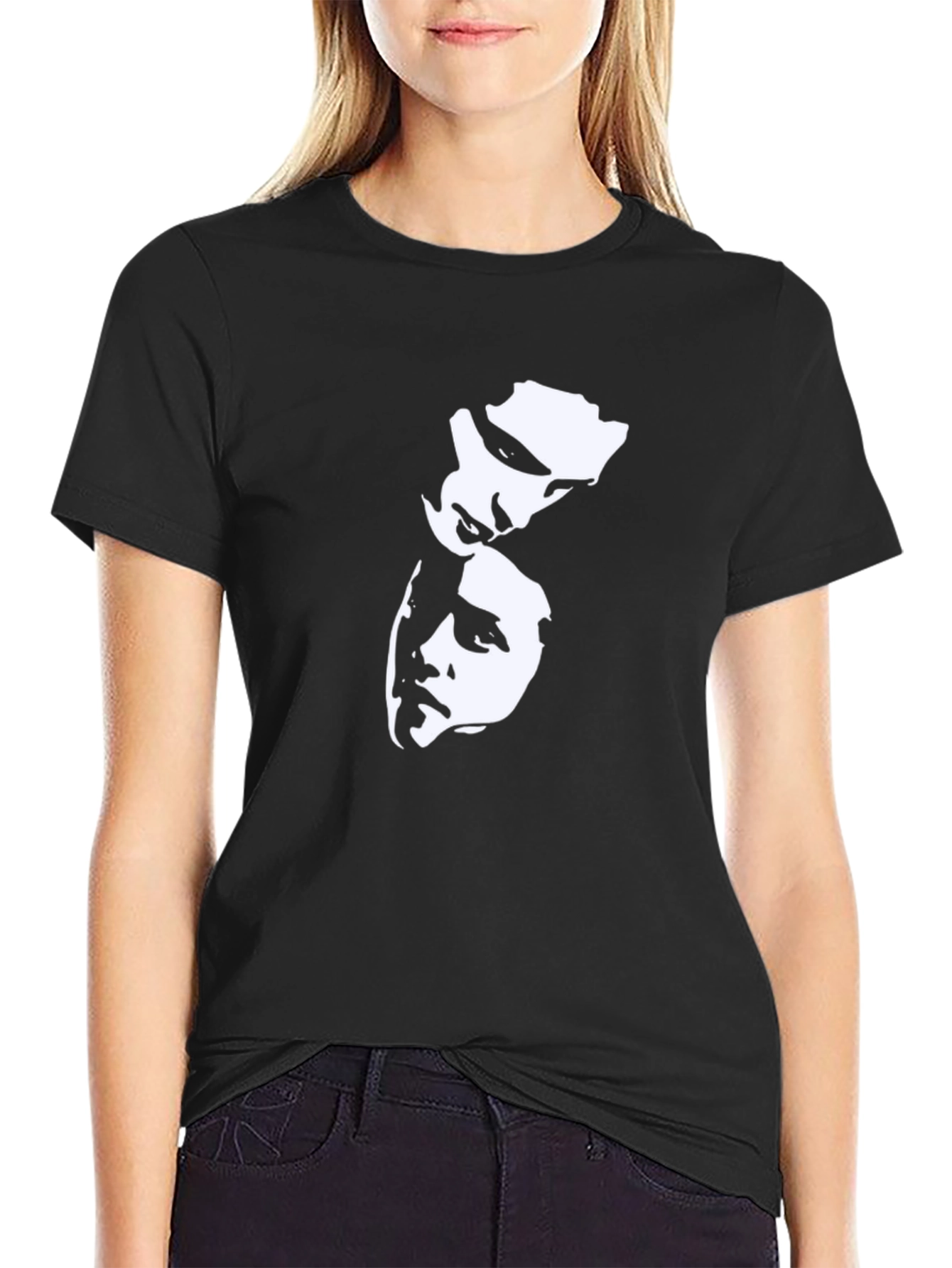 Black Graphic Tee - Dual Face Design