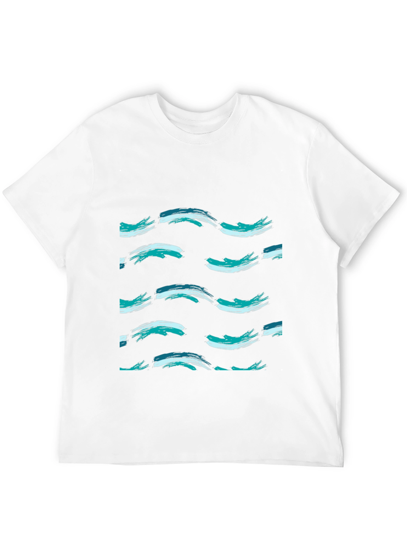 Abstract Wave Pattern Black T-Shirt