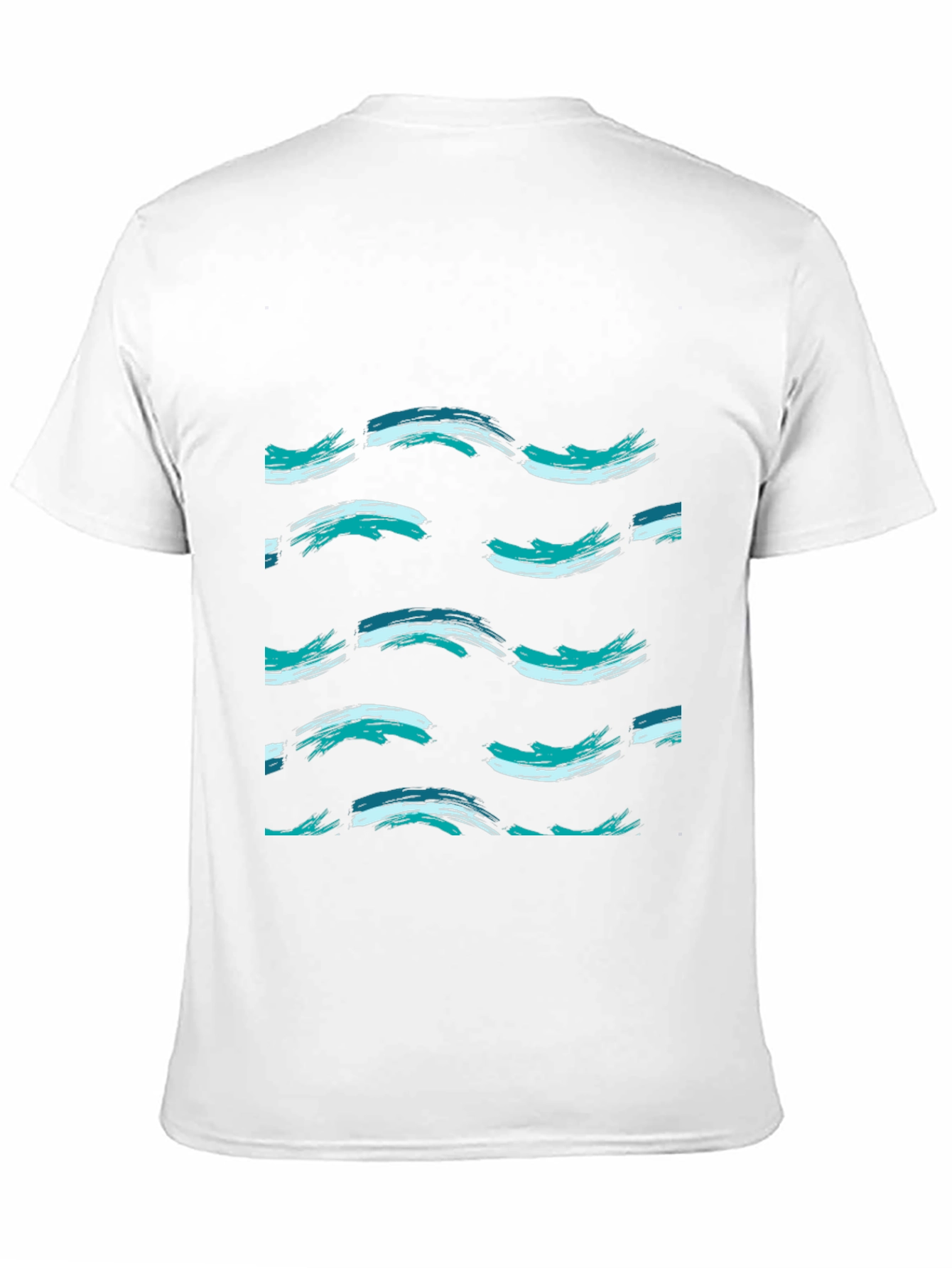 Abstract Wave Pattern Black T-Shirt