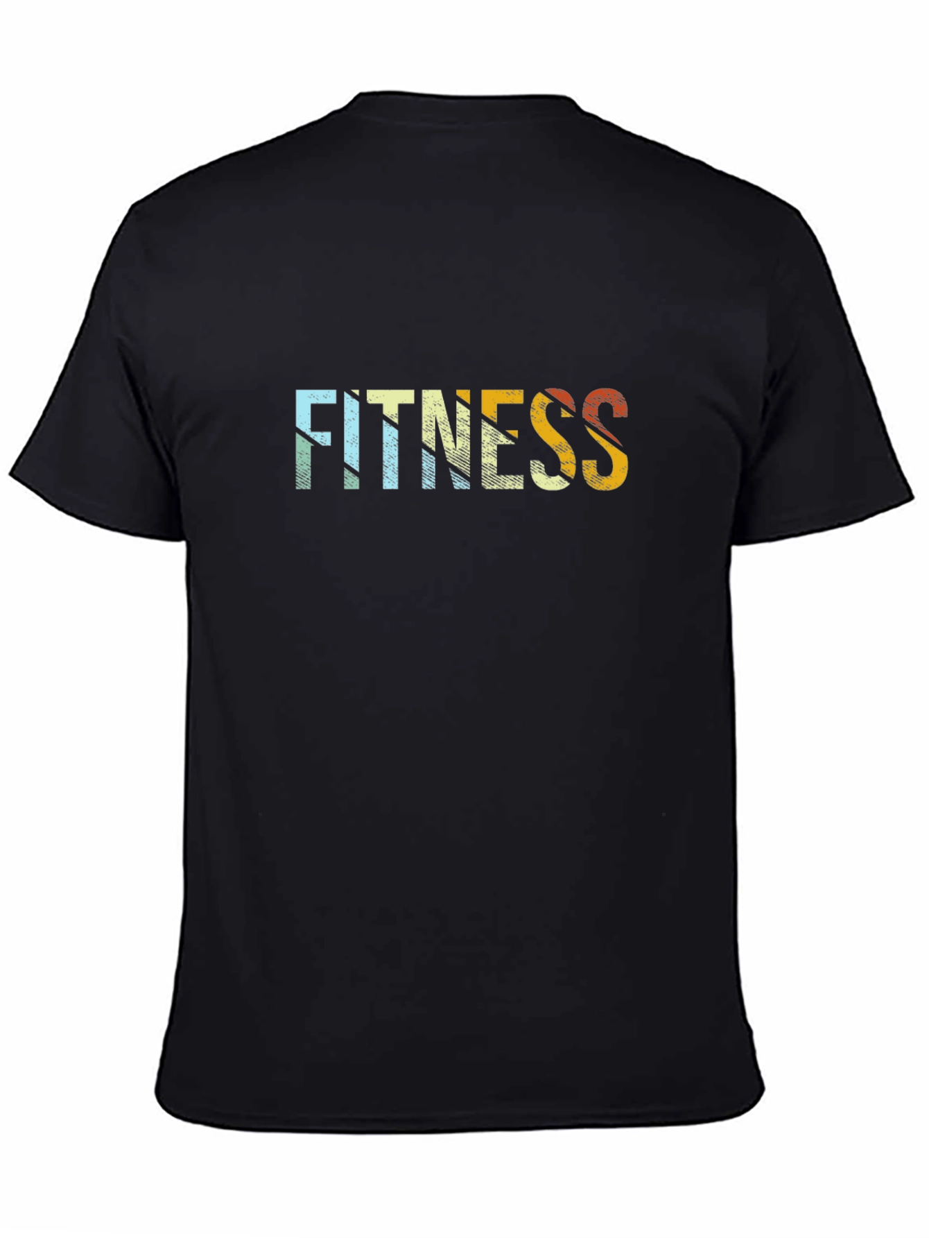 Retro Fitness Graphic Tee - Black Cotton Blend