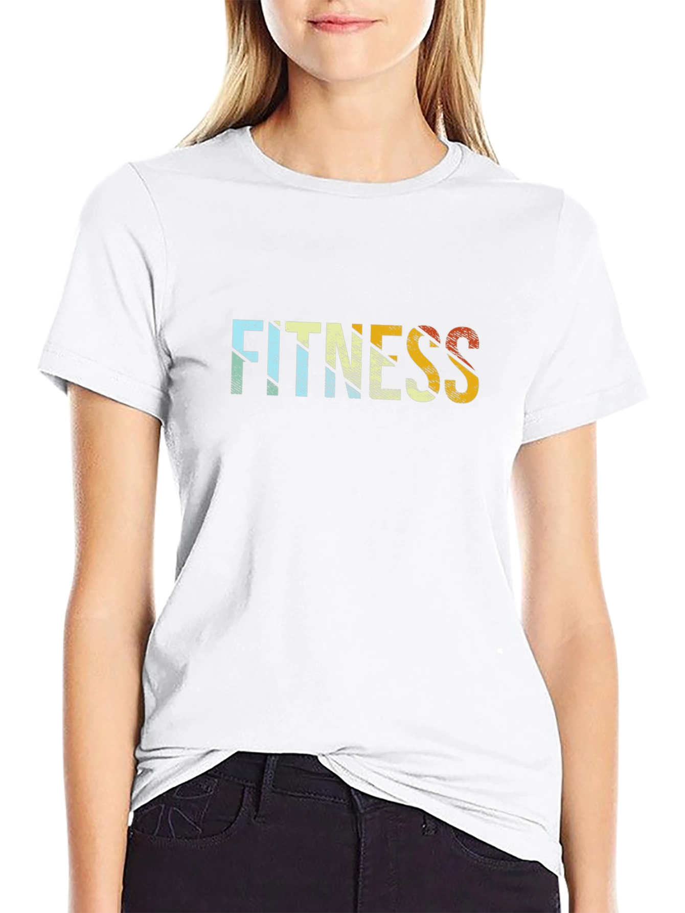 Retro Fitness Graphic Tee - Black Cotton Blend