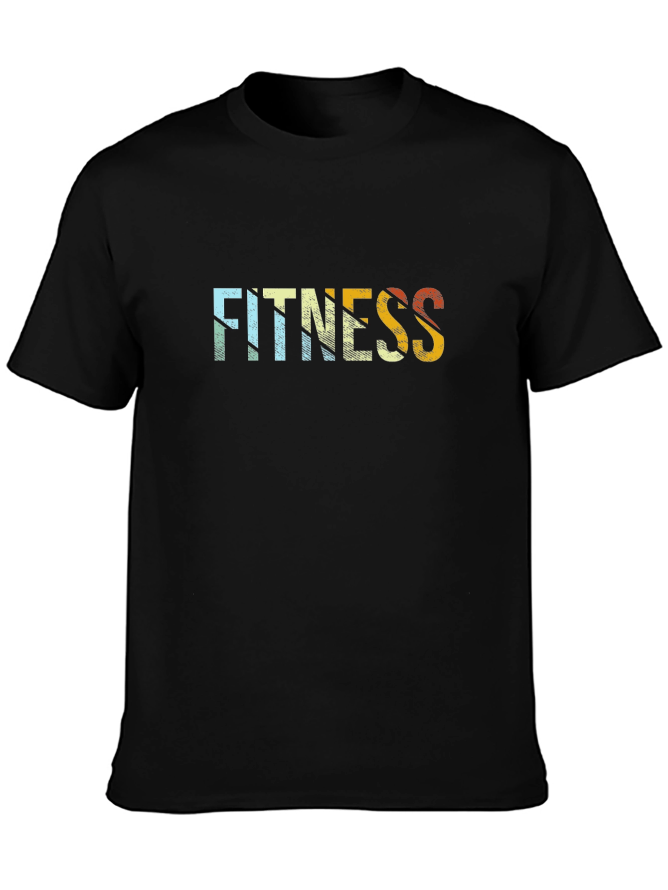 Retro Fitness Graphic Tee - Black Cotton Blend
