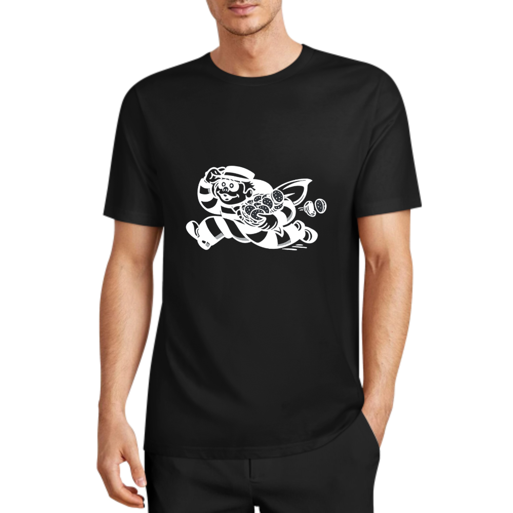 Funny Burger Bandit T-Shirt | Cartoon Fast Food Graphic Tee(z125)