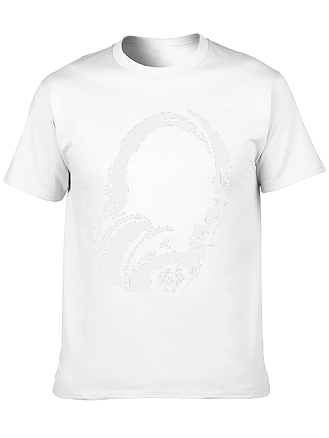 Headphone Graphic Tee - Black Cotton Blend