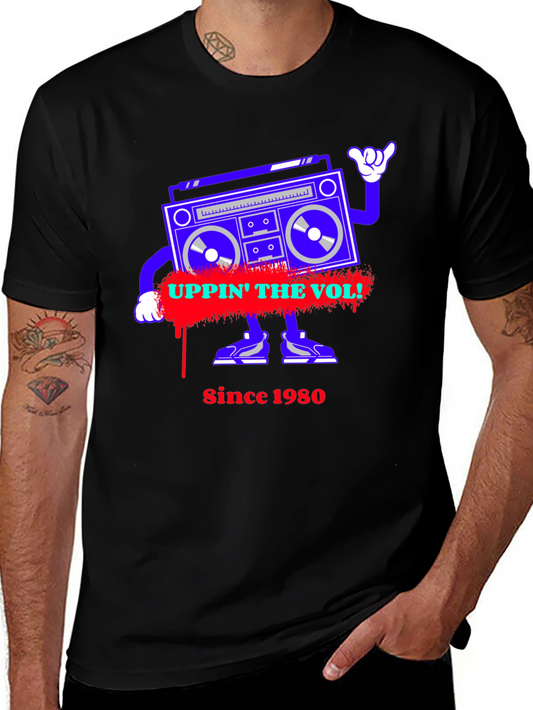 Retro Boombox Graphic Tee - Uppin The Vol! Since 1980