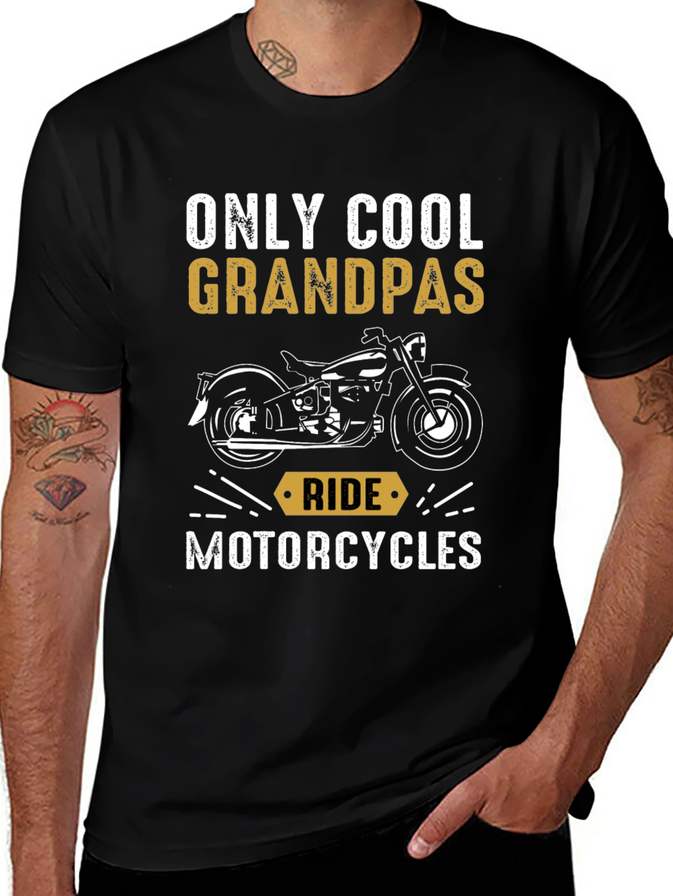 Cool Grandpas Ride Motorcycles Graphic T-Shirt