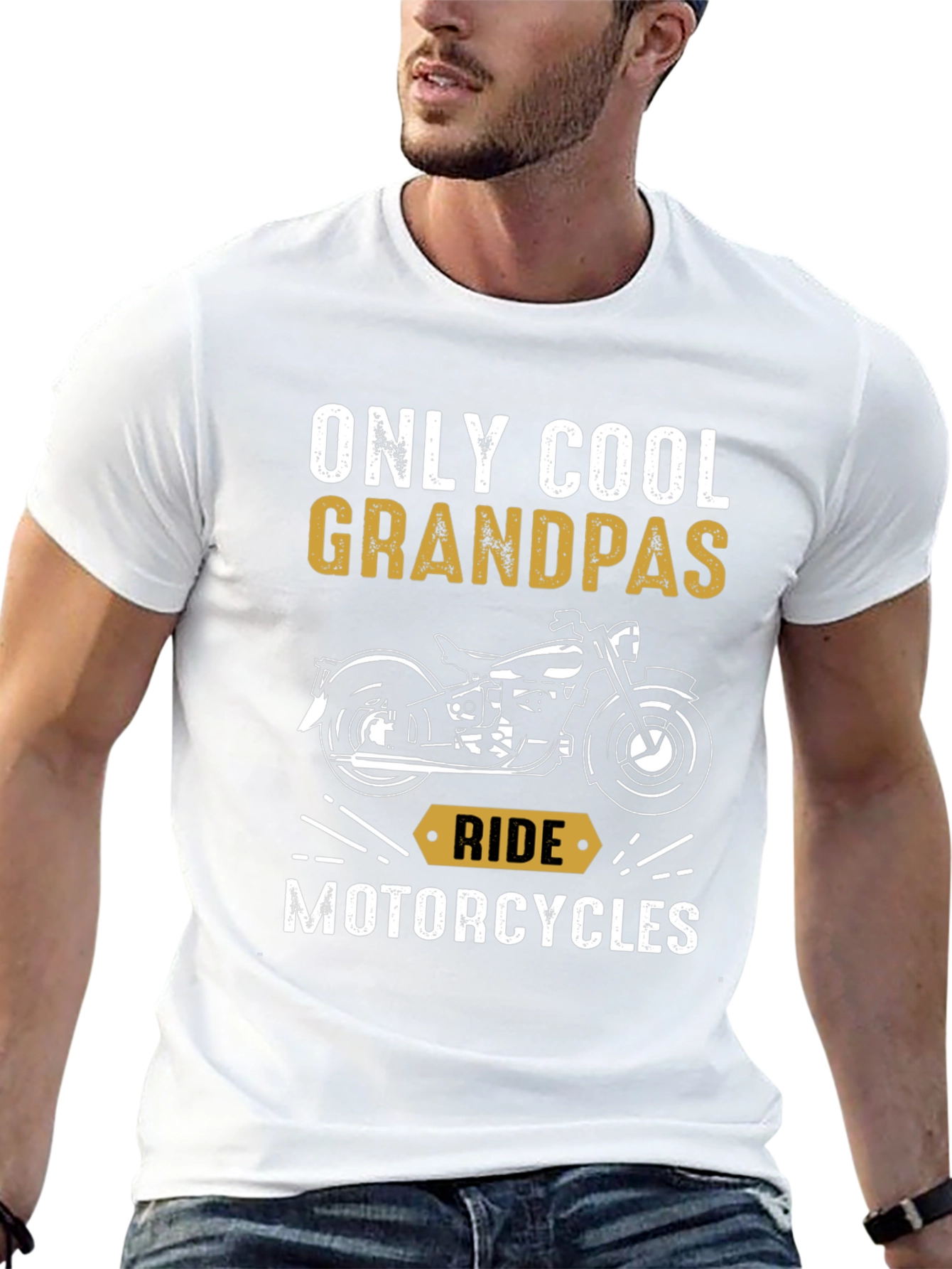Cool Grandpas Ride Motorcycles Graphic T-Shirt