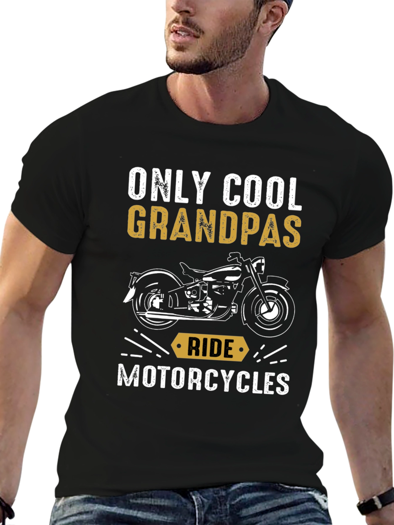 Cool Grandpas Ride Motorcycles Graphic T-Shirt