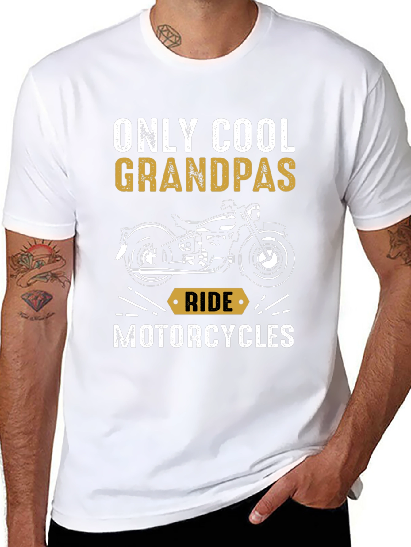 Cool Grandpas Ride Motorcycles Graphic T-Shirt