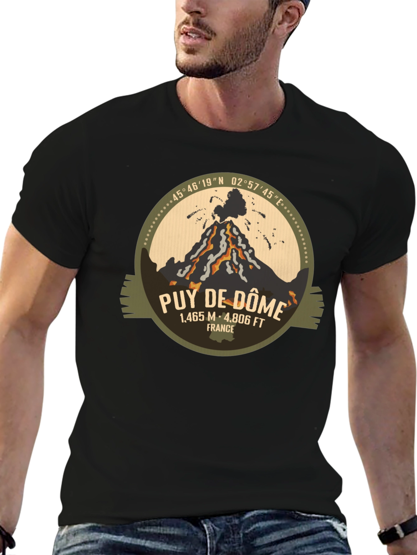 Puy de Dôme Graphic T-Shirt - Mountain Design