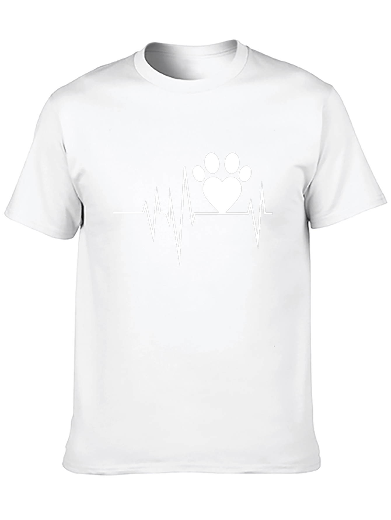 Heartbeat Paw Print Graphic Tee - Black