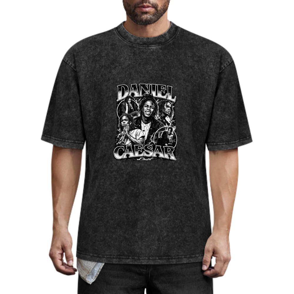 Daniel Caesar Vintage Graphic Washed T-Shirt | Retro Music Streetwear Tee(z110)
