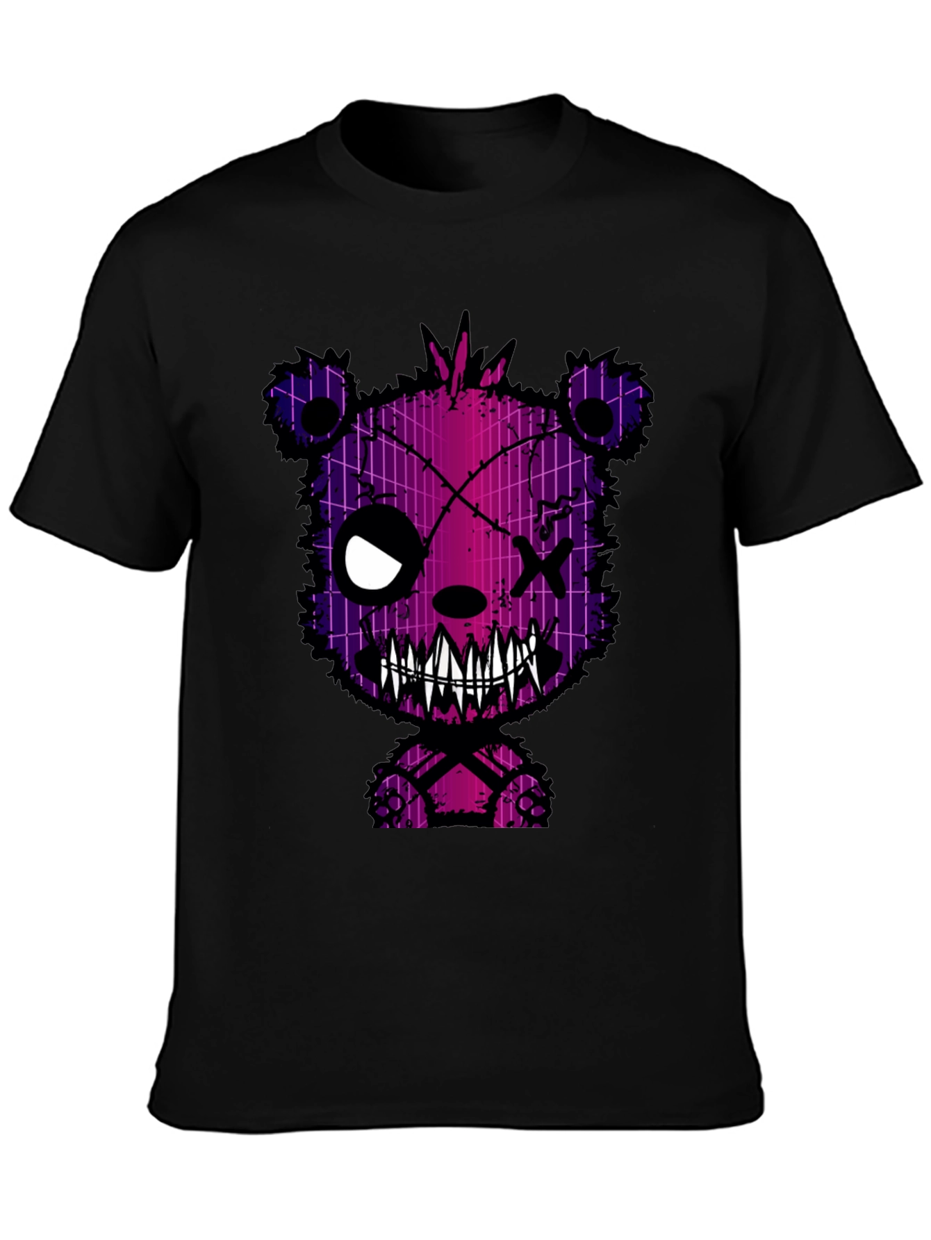 Creepy Bear Graphic Print T-Shirt