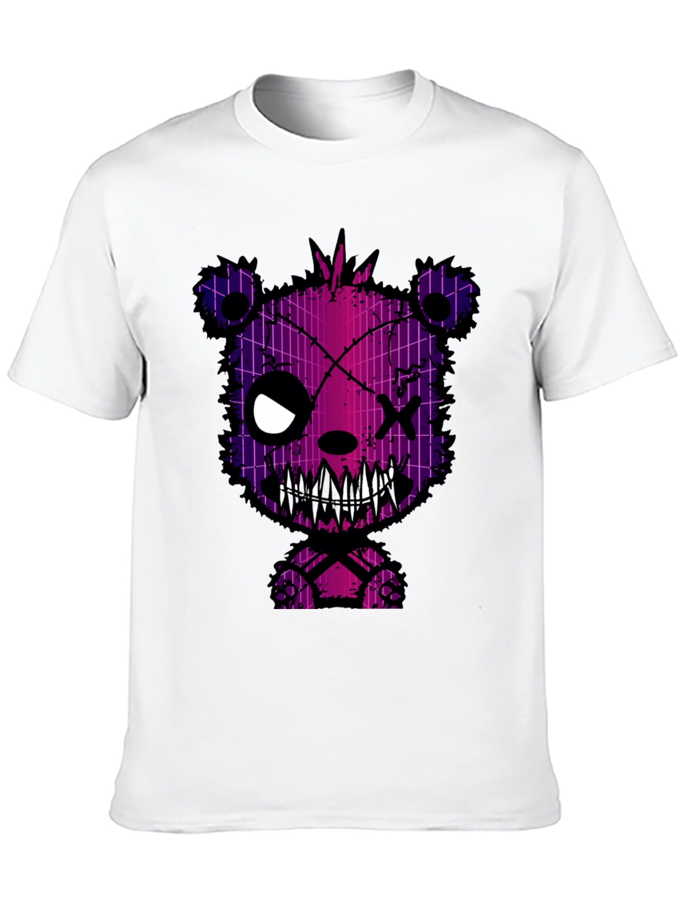 Creepy Bear Graphic Print T-Shirt