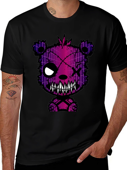 Creepy Bear Graphic Print T-Shirt
