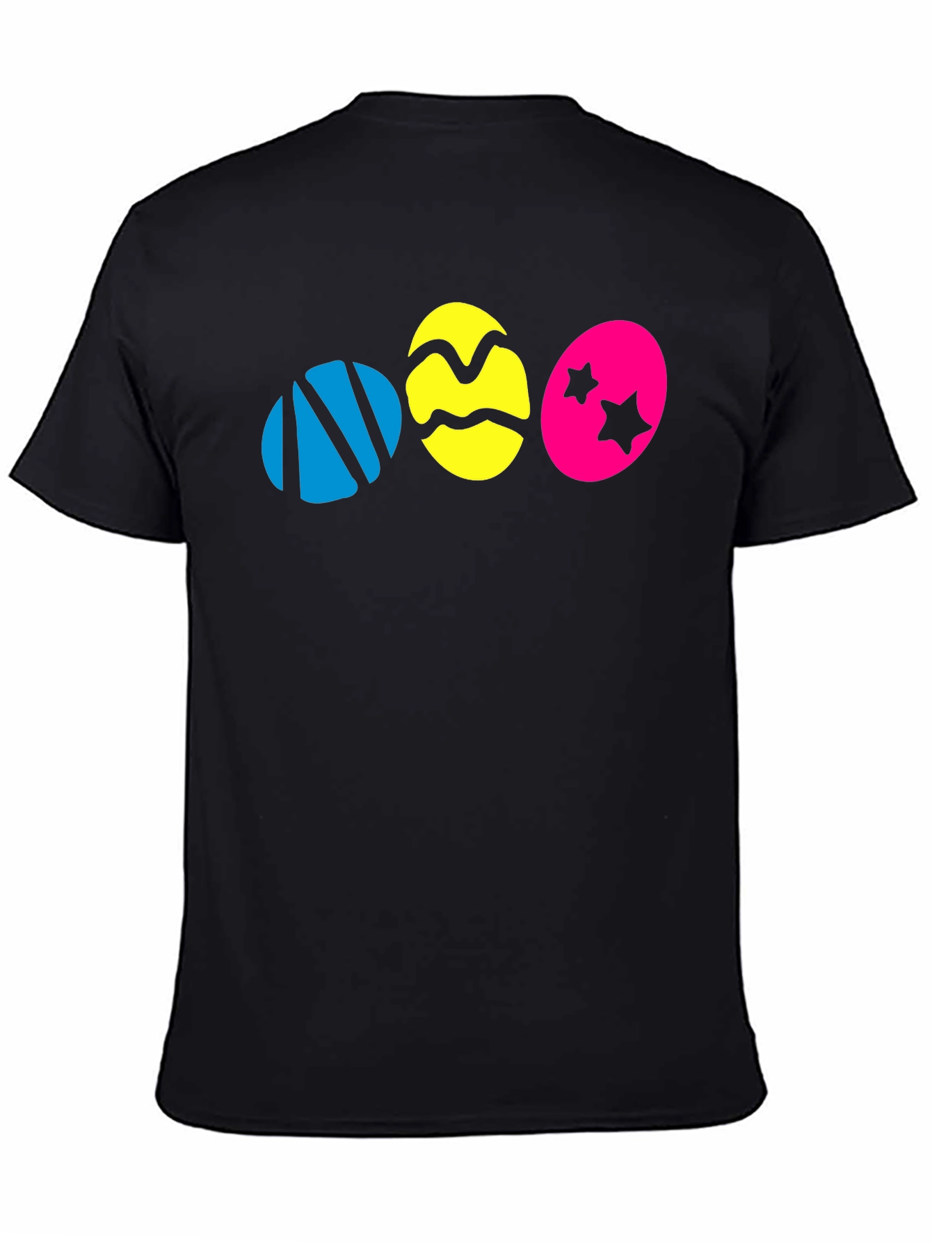 Easter Eggs Graphic Black T-Shirt - Fun Holiday Tee