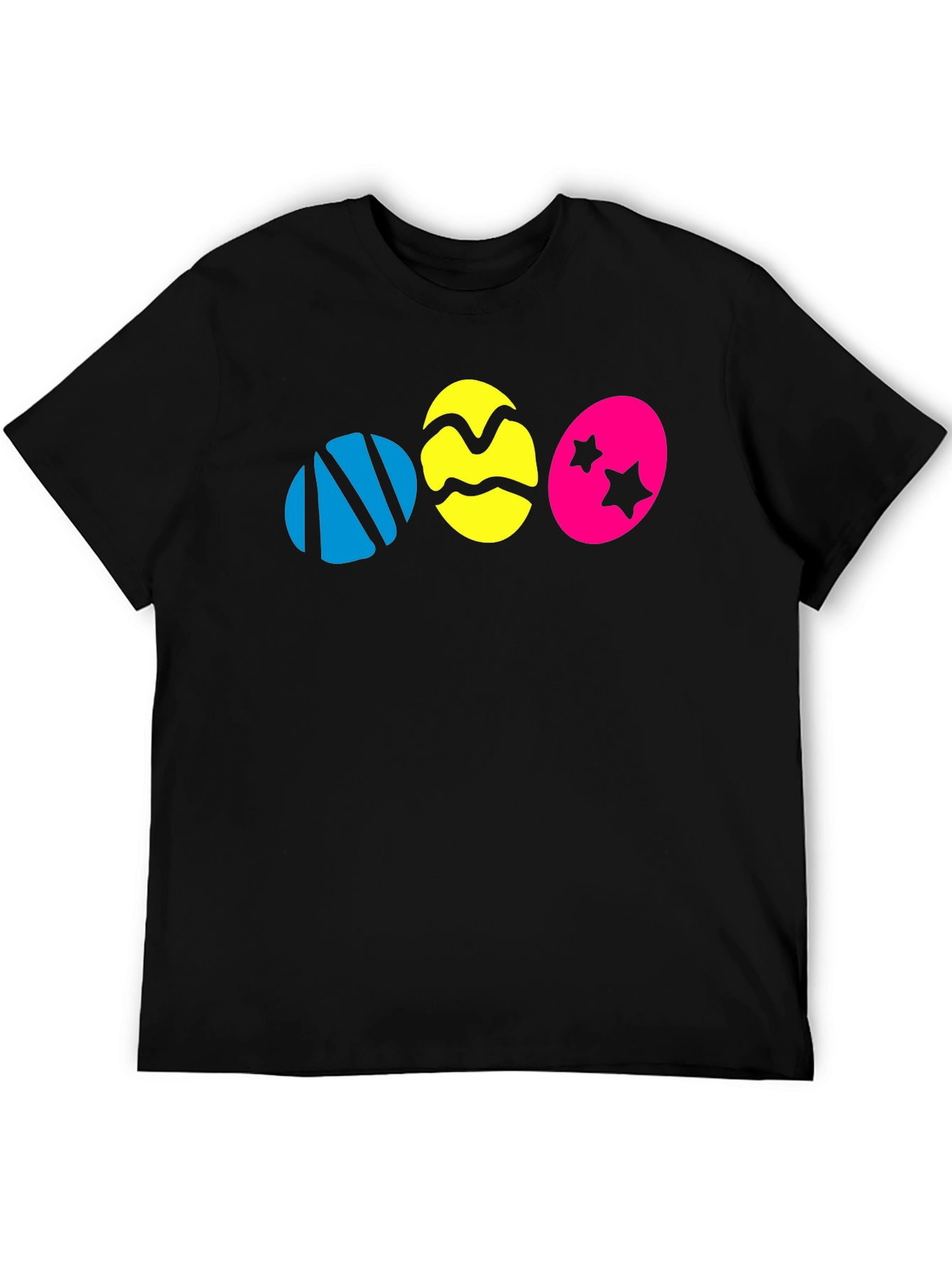 Easter Eggs Graphic Black T-Shirt - Fun Holiday Tee