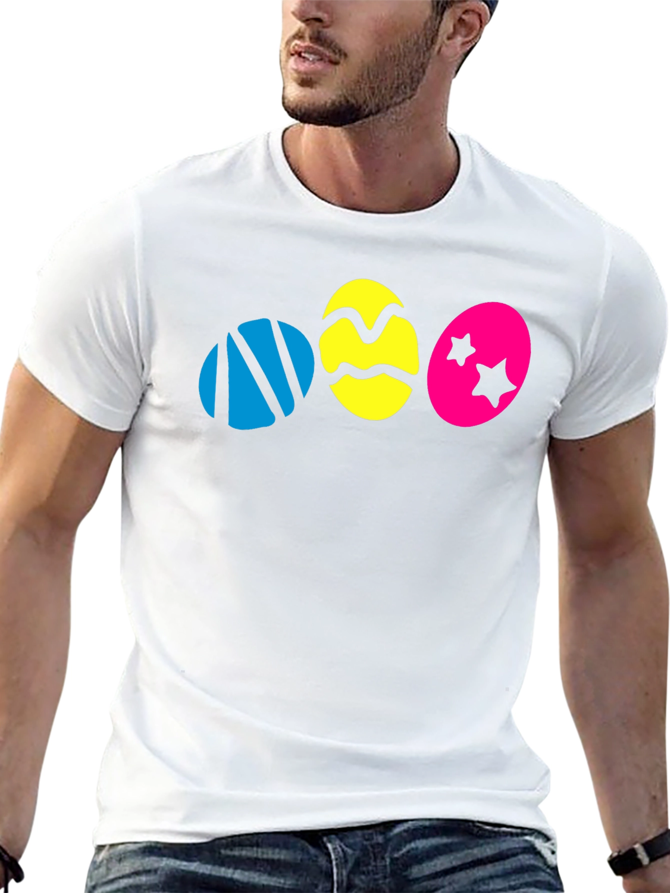 Easter Eggs Graphic Black T-Shirt - Fun Holiday Tee