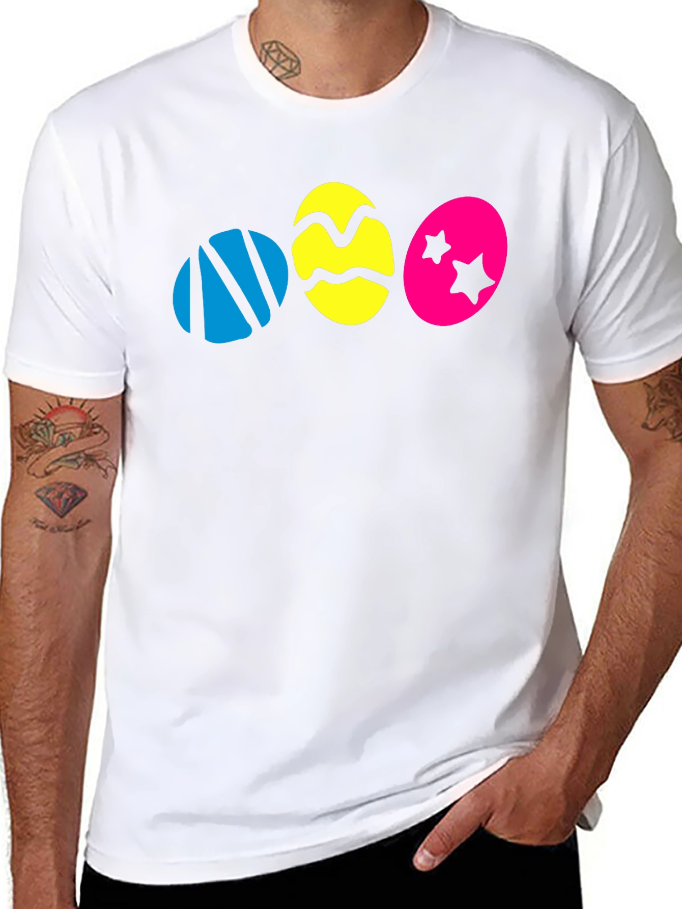 Easter Eggs Graphic Black T-Shirt - Fun Holiday Tee