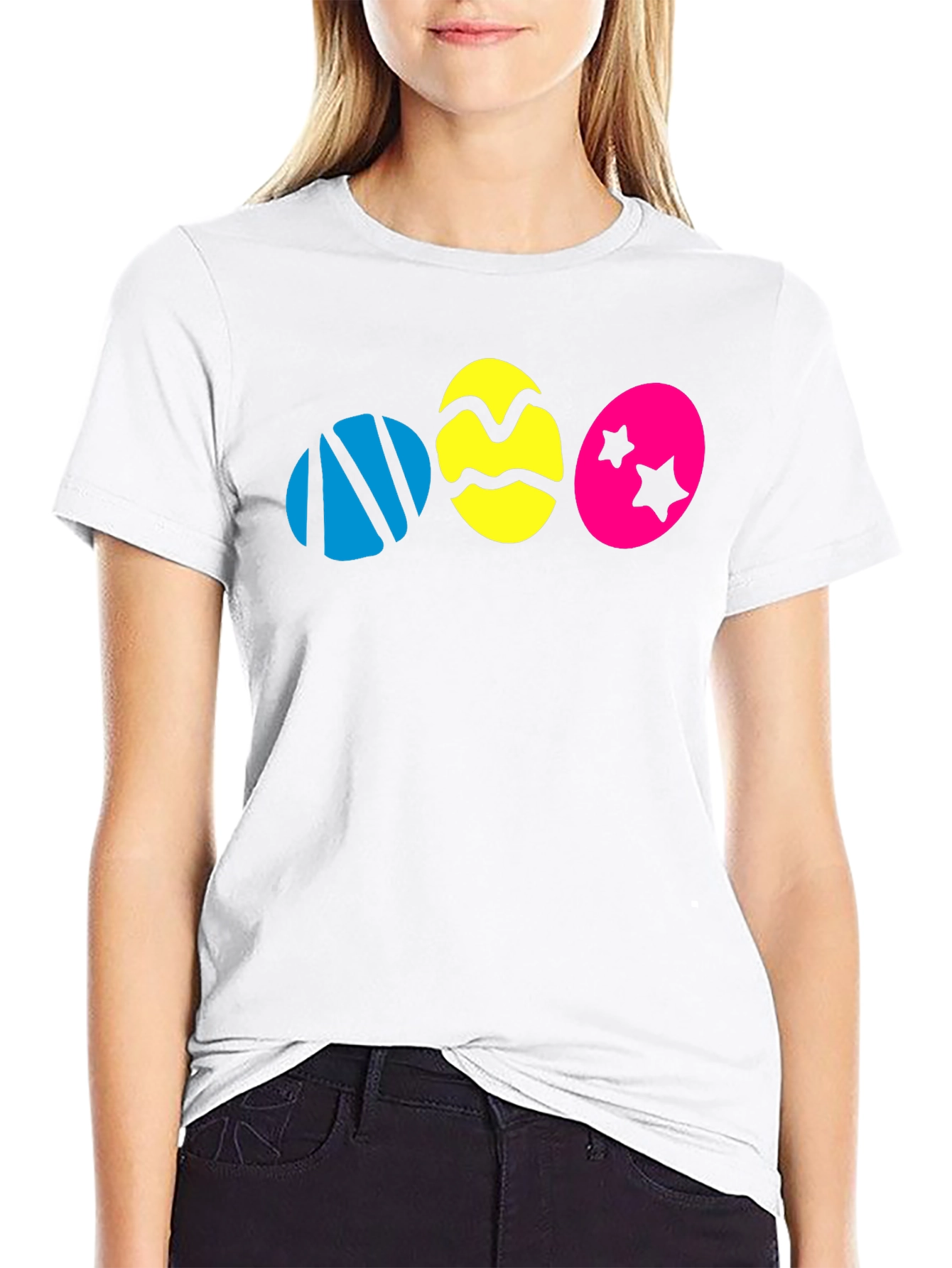 Easter Eggs Graphic Black T-Shirt - Fun Holiday Tee