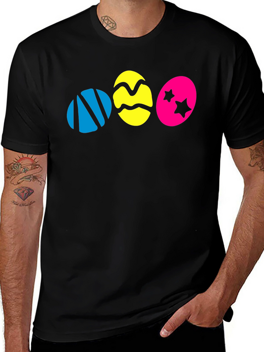 Easter Eggs Graphic Black T-Shirt - Fun Holiday Tee