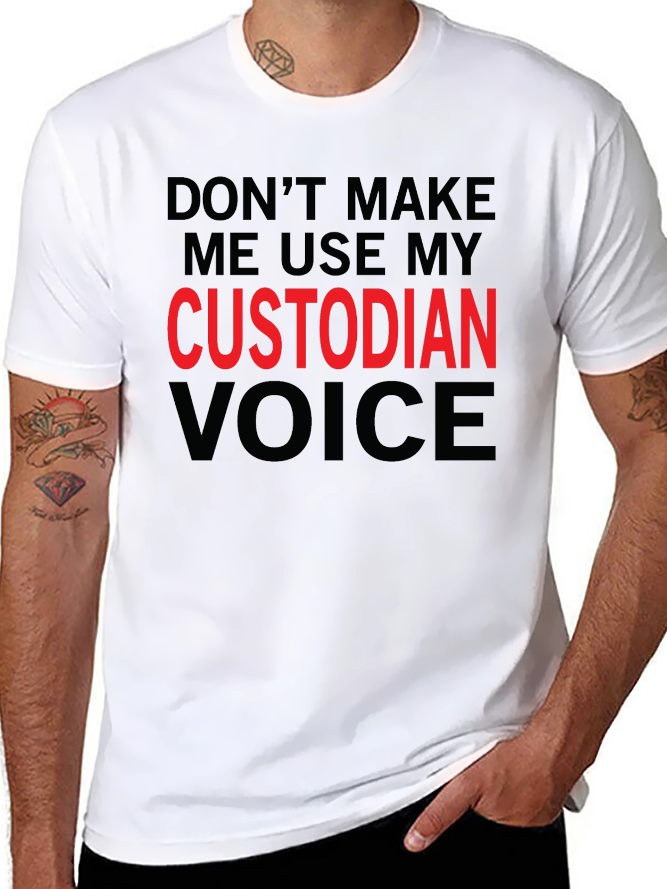 Custodian Voice Funny Graphic Tee