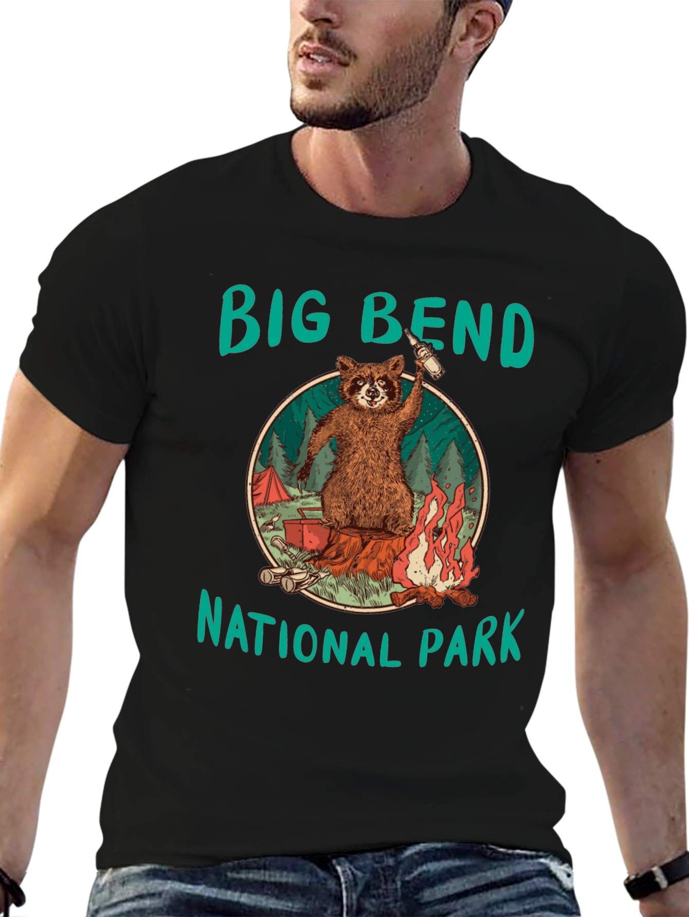Big Bend National Park Raccoon Camping T-Shirt