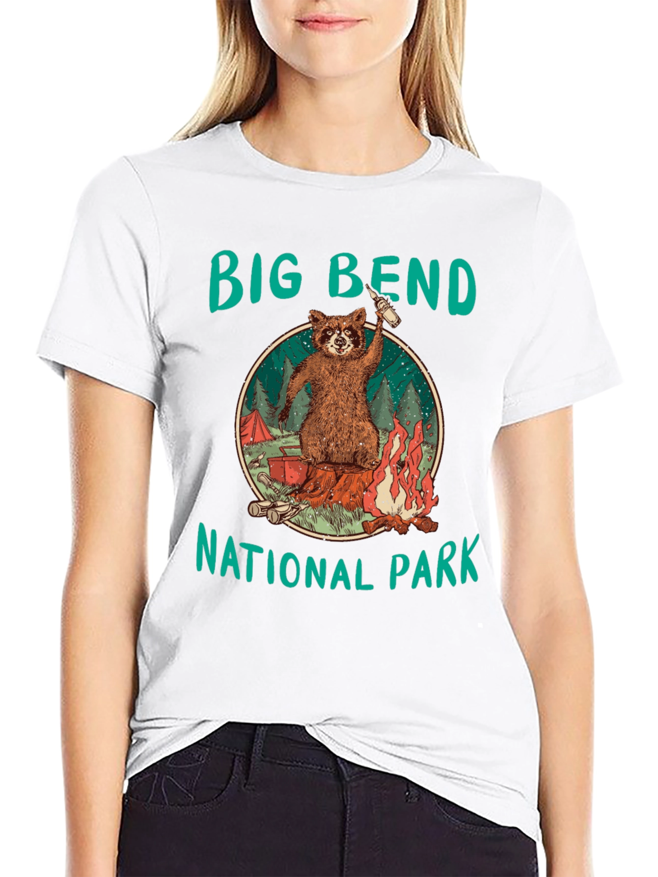 Big Bend National Park Raccoon Camping T-Shirt
