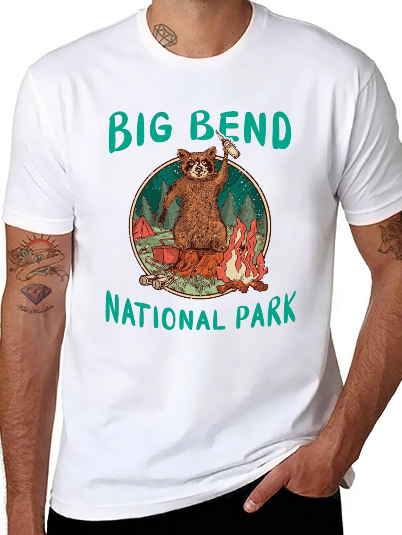 Big Bend National Park Raccoon Camping T-Shirt