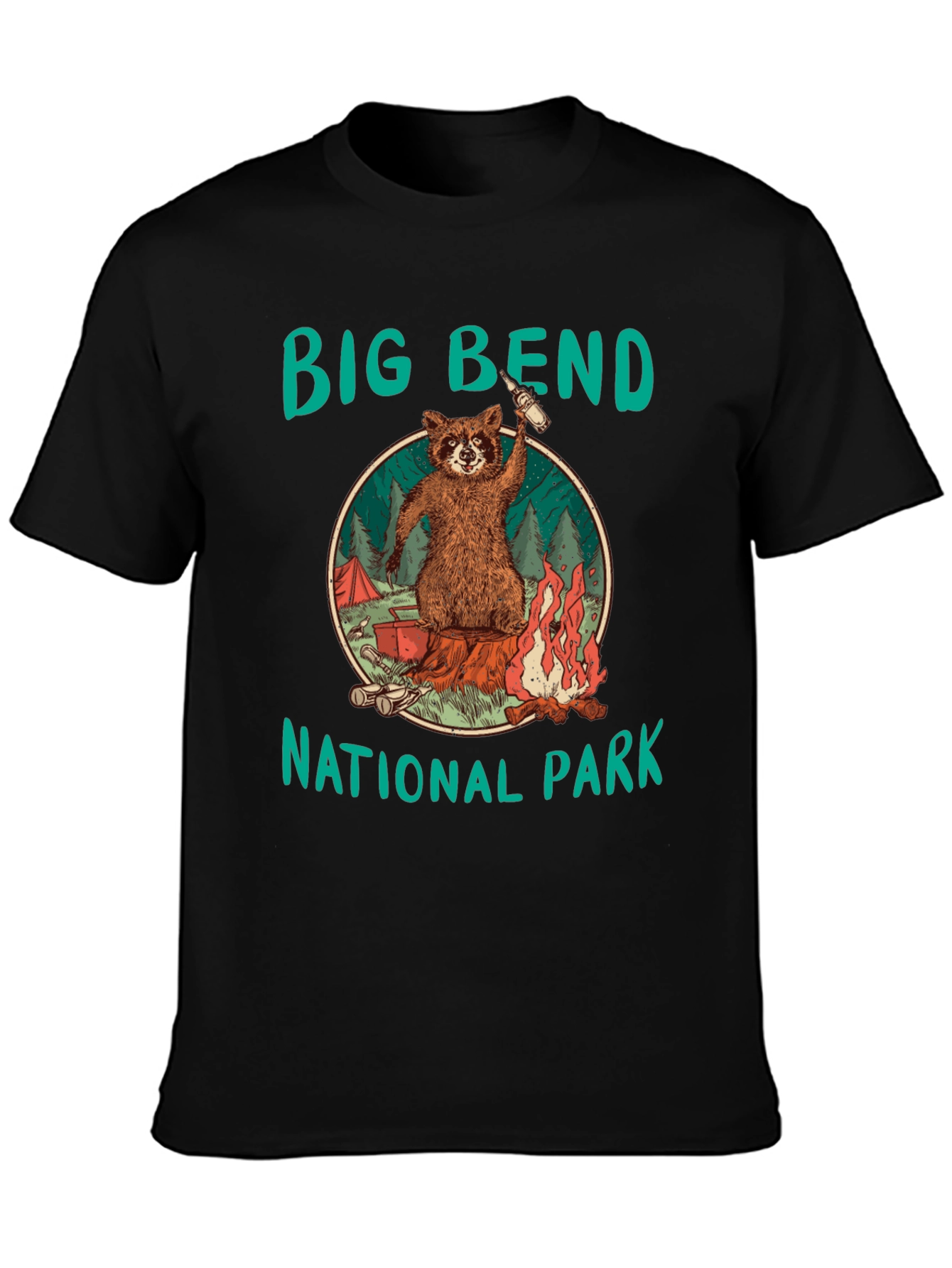 Big Bend National Park Raccoon Camping T-Shirt