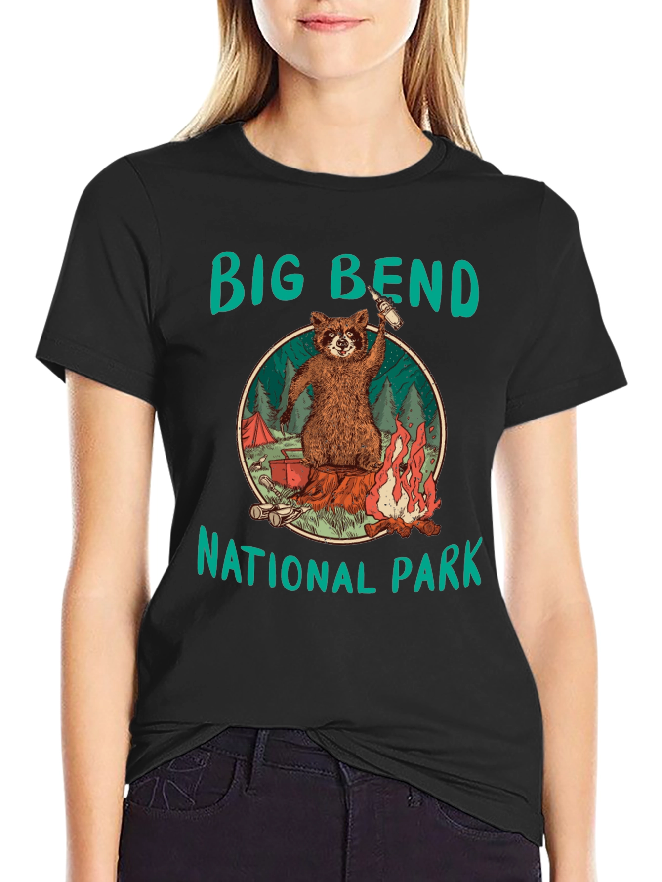 Big Bend National Park Raccoon Camping T-Shirt