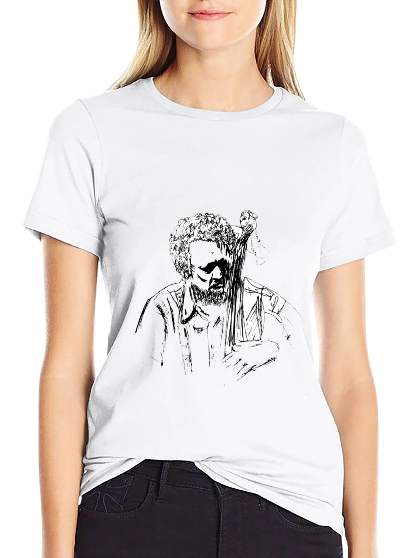 Black Graphic Tee - Bassist Design