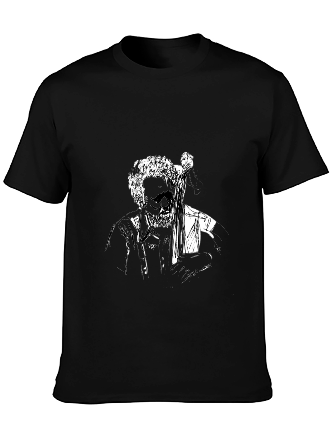 Black Graphic Tee - Bassist Design