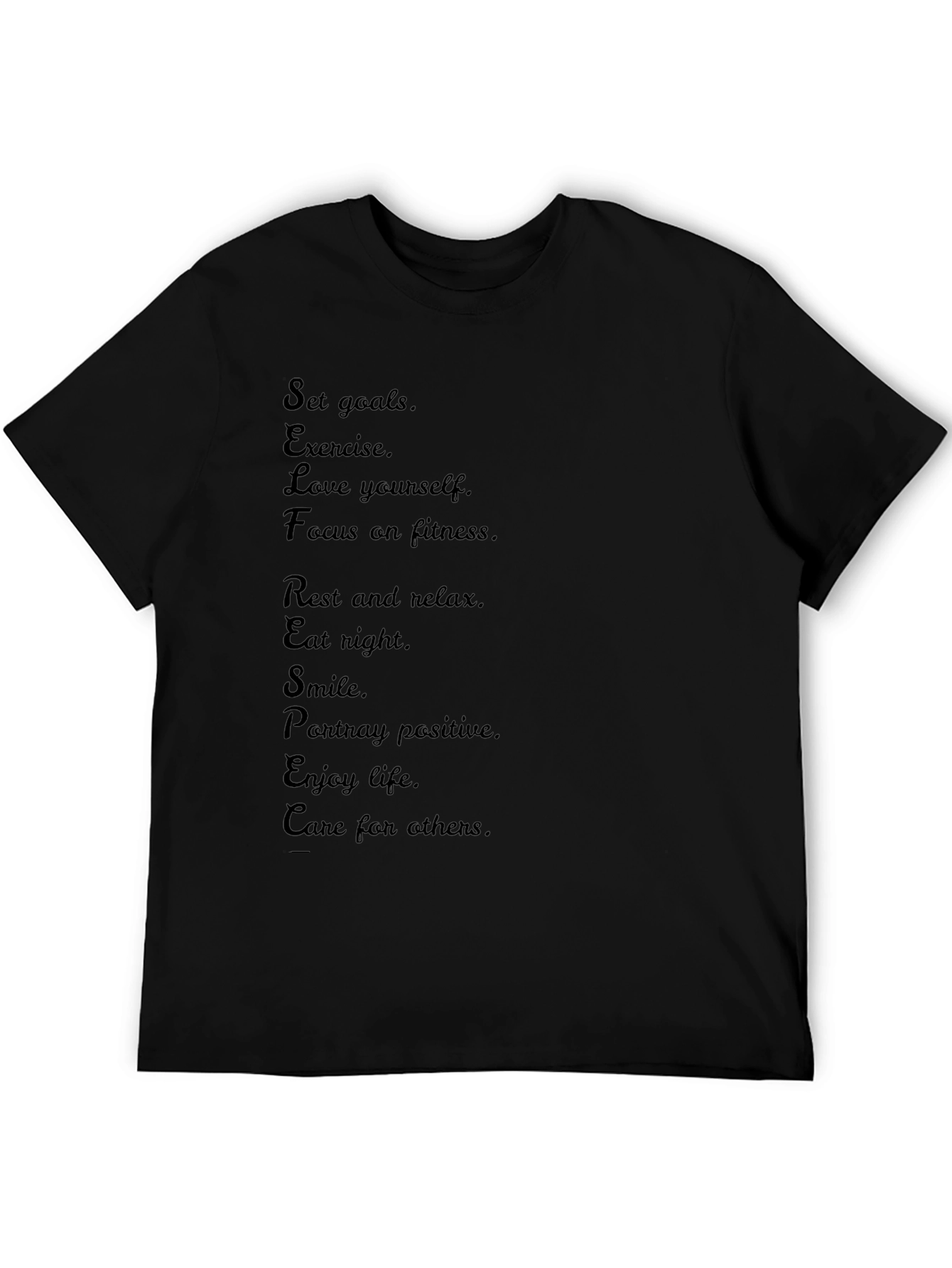 Motivational Black T-Shirt: Self-Care Edition