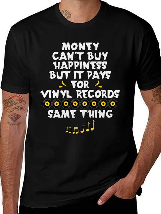 Money Cant Buy Happiness Vinyl Record T-Shirt