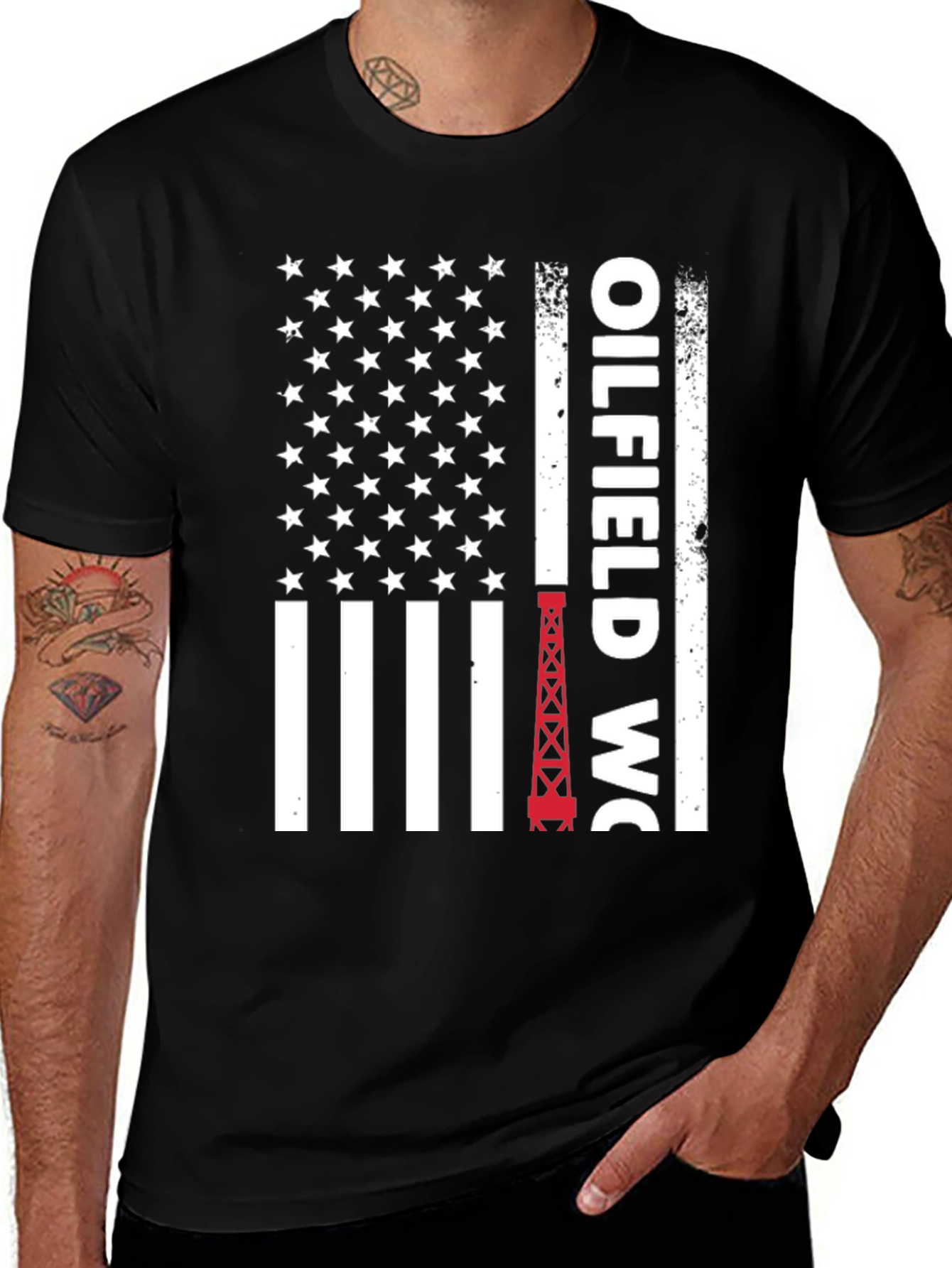 Oilfield Worker Patriotic T-Shirt