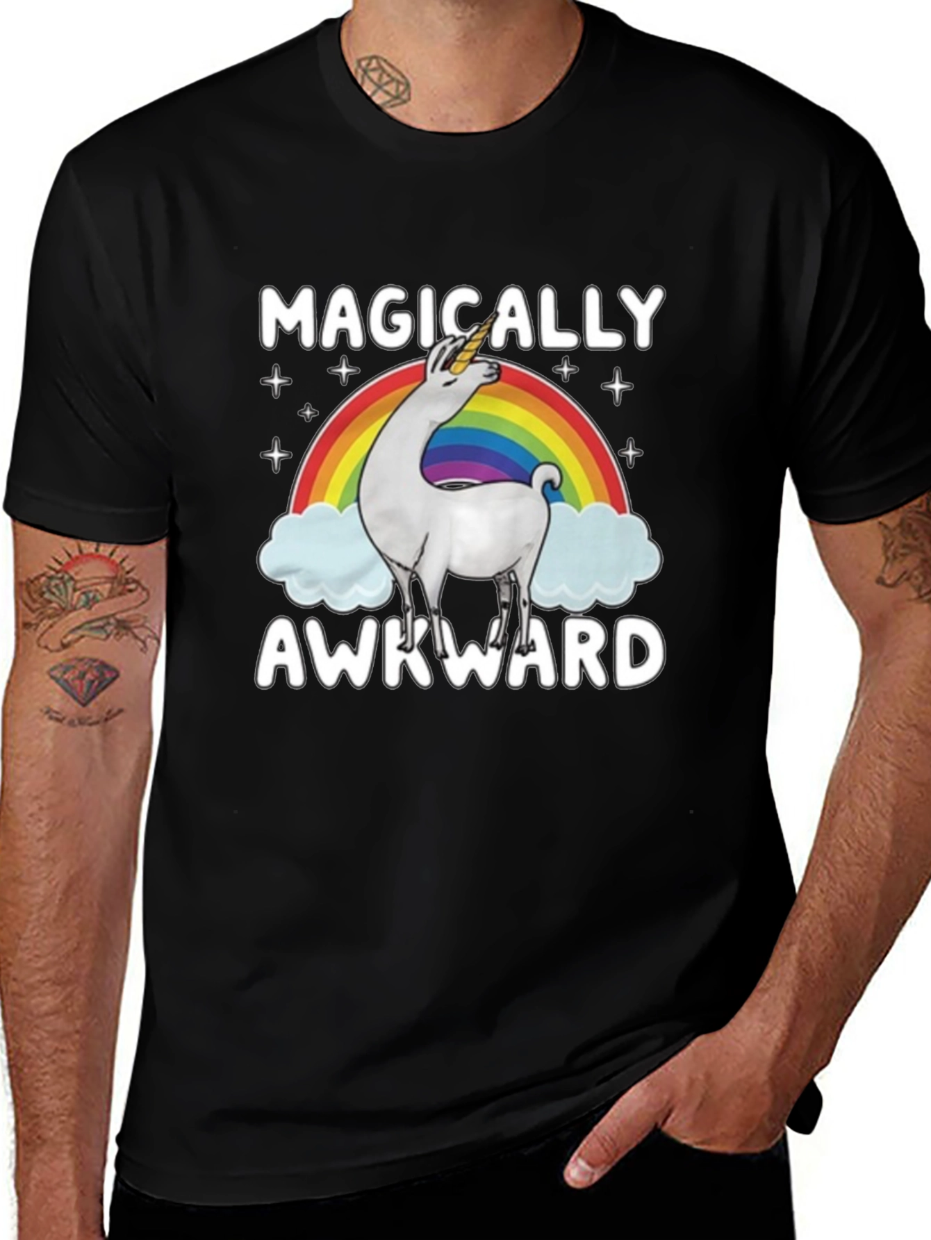 Magically Awkward Unicorn Llama Graphic Tee