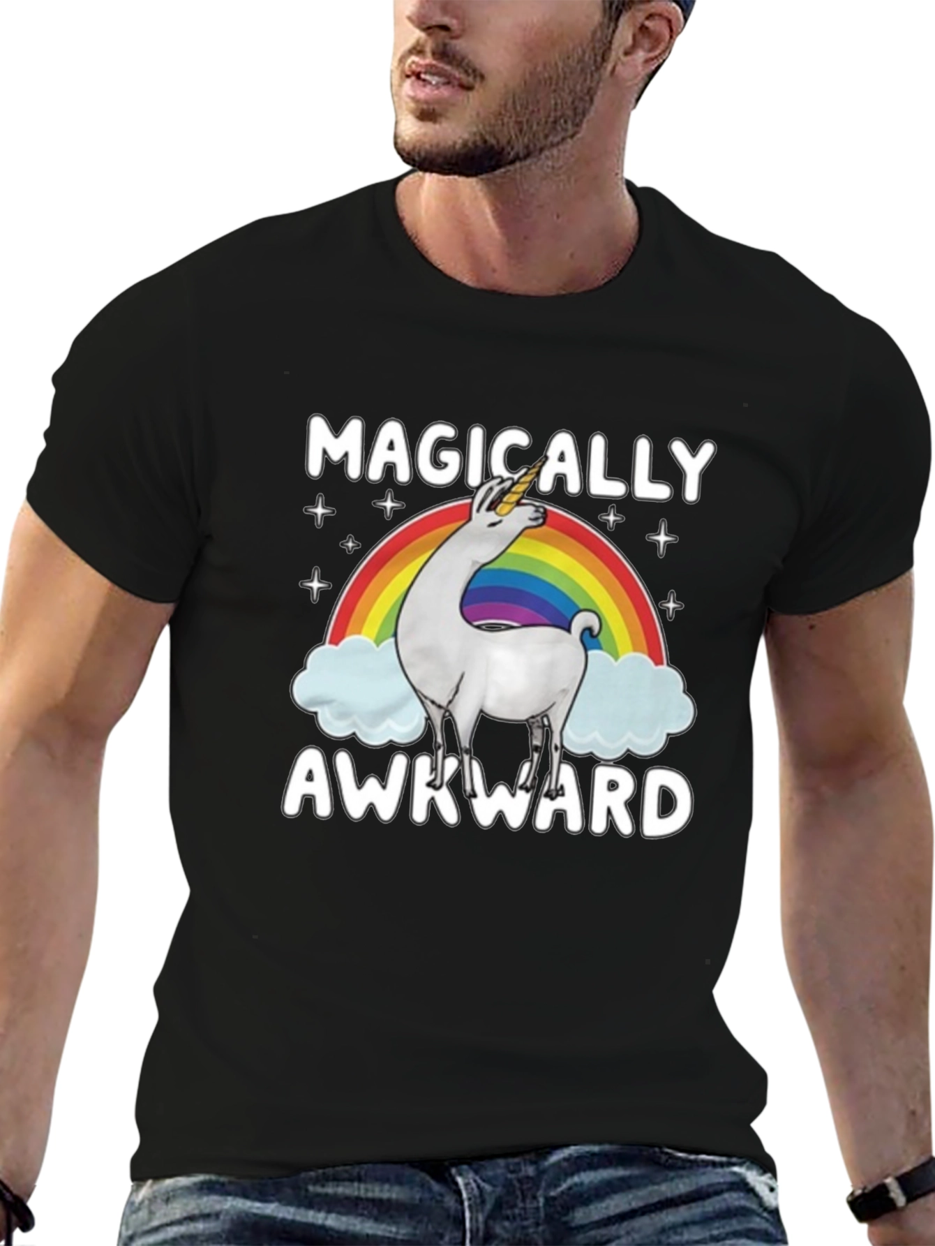 Magically Awkward Unicorn Llama Graphic Tee