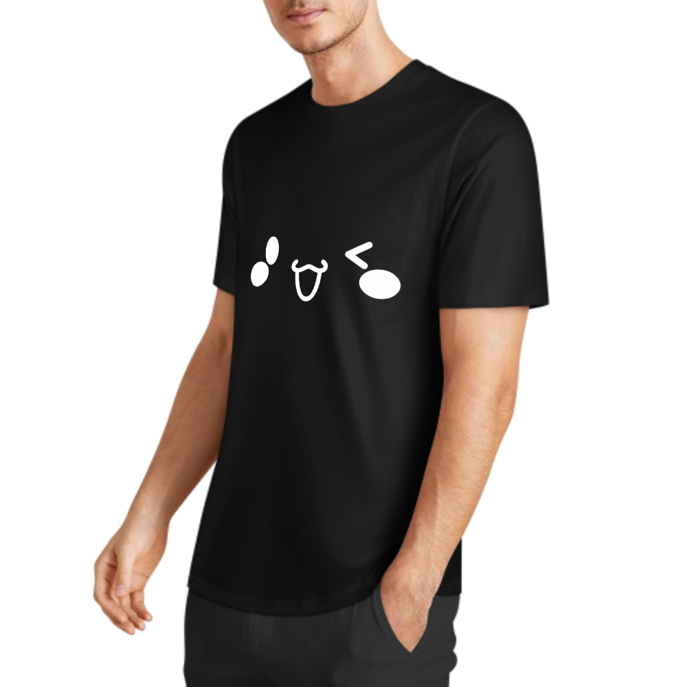 Cute Kawaii Face T-Shirt | Minimal Anime Emoji Graphic Tee(z126)