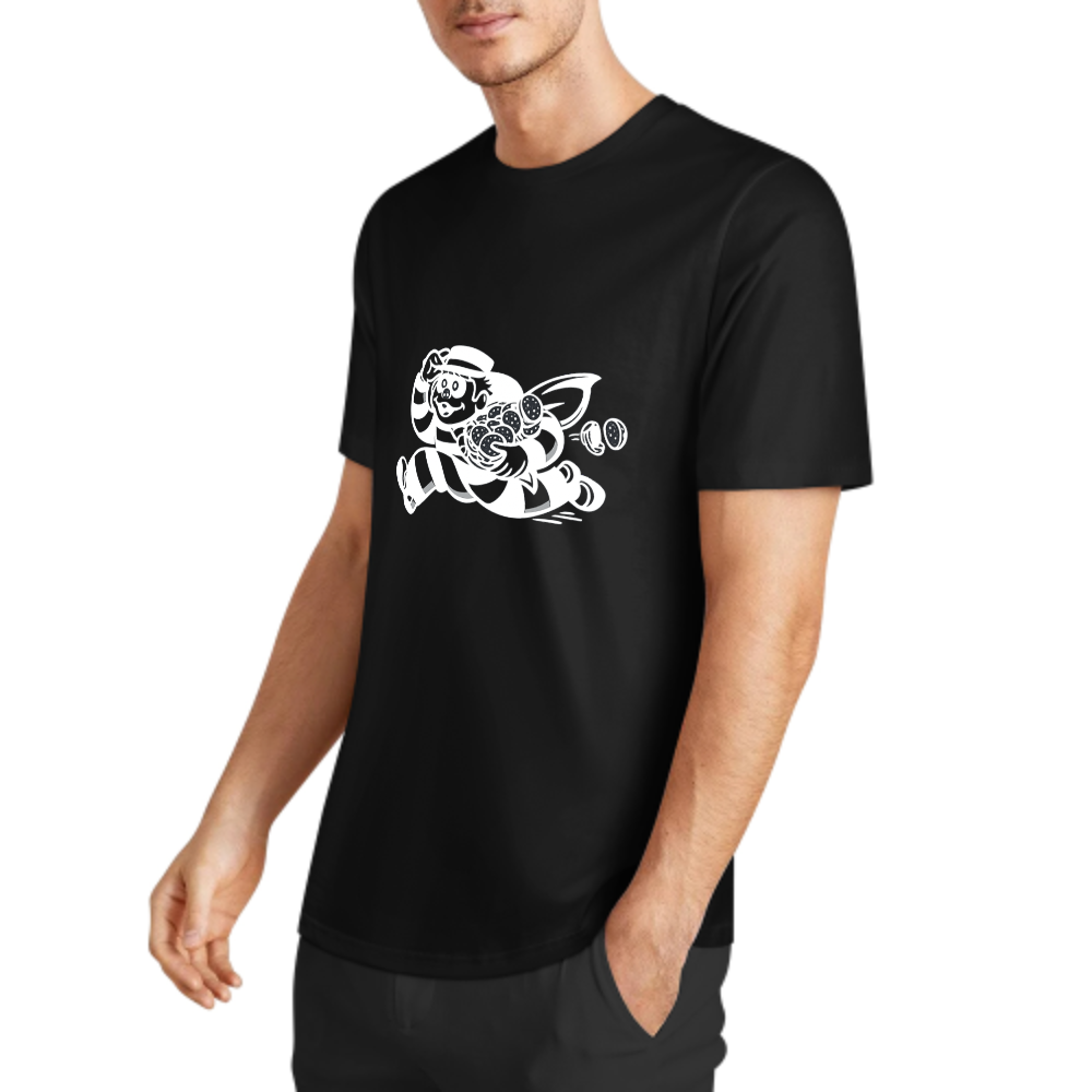 Funny Burger Bandit T-Shirt | Cartoon Fast Food Graphic Tee(z125)