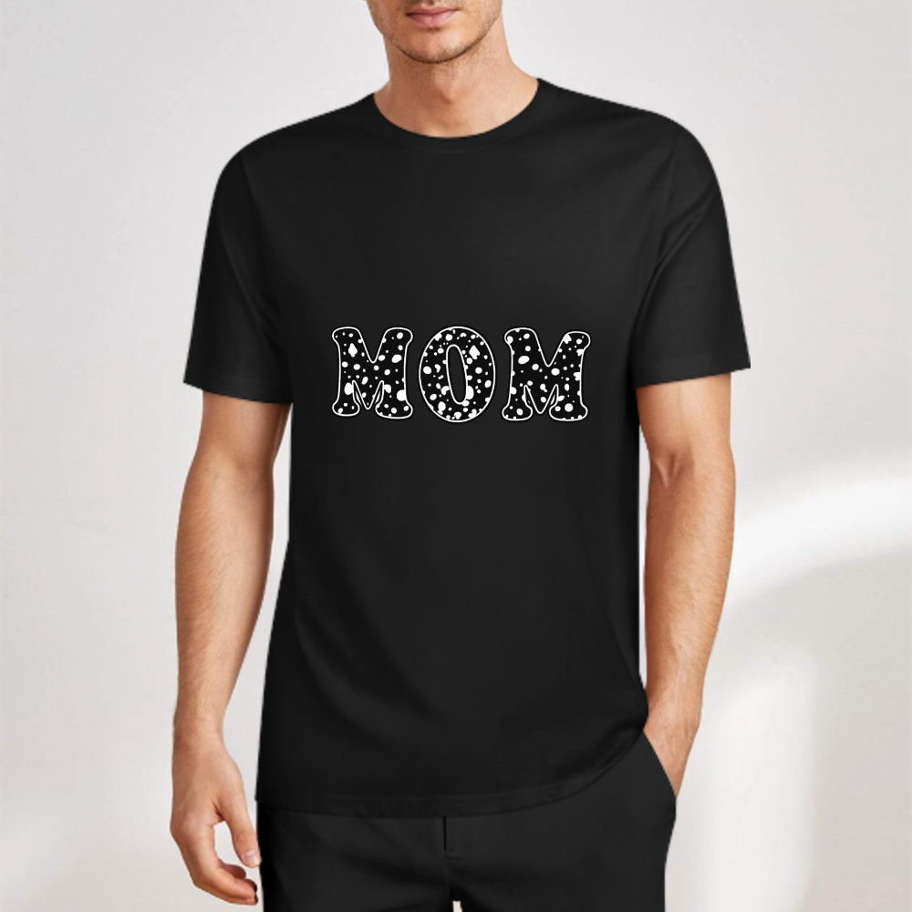 Mom Leopard Print Graphic T-Shirt | Cute Minimalist Mother’s Day Tee(z120)