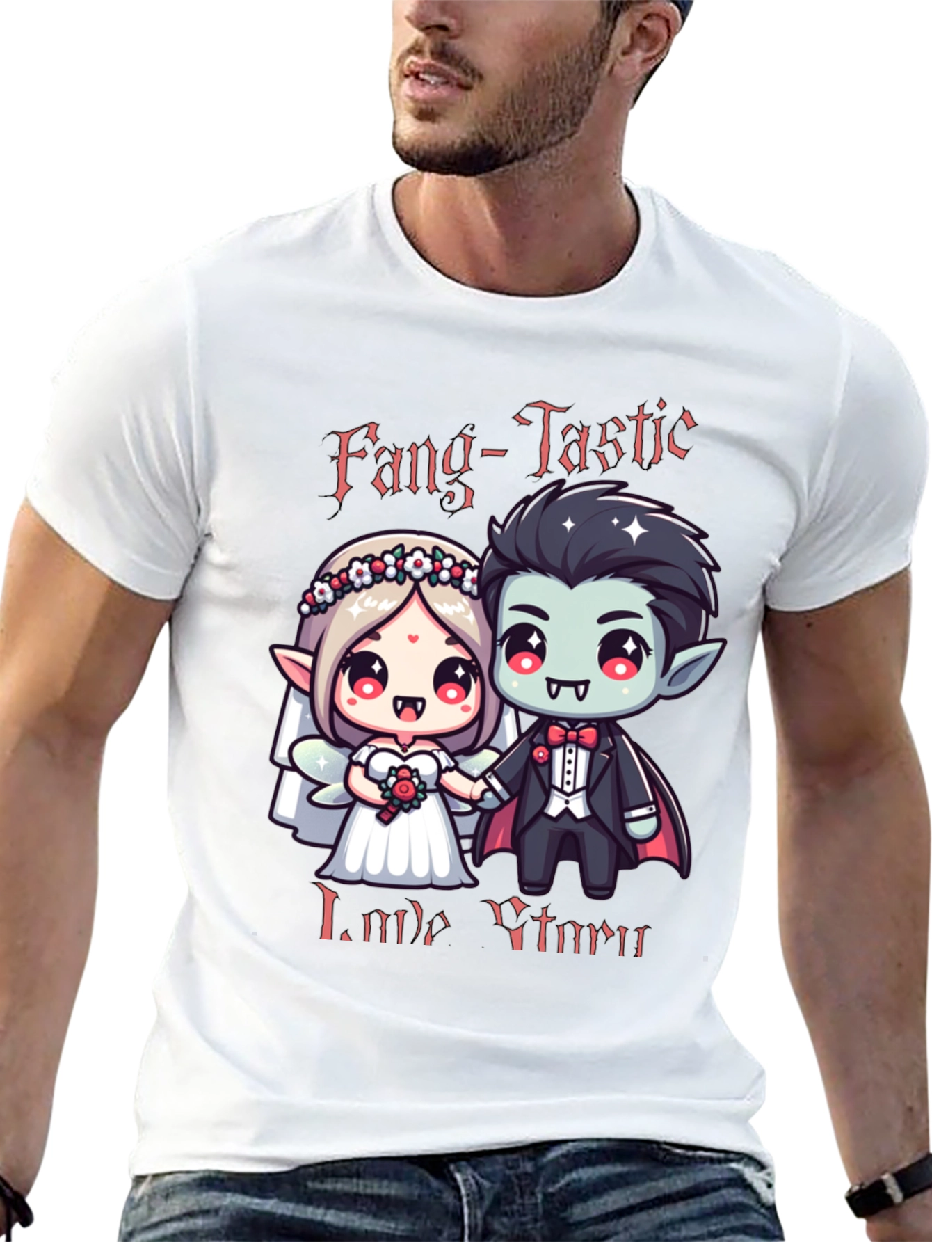 Fang-Tastic Vampire Couple Graphic Tee