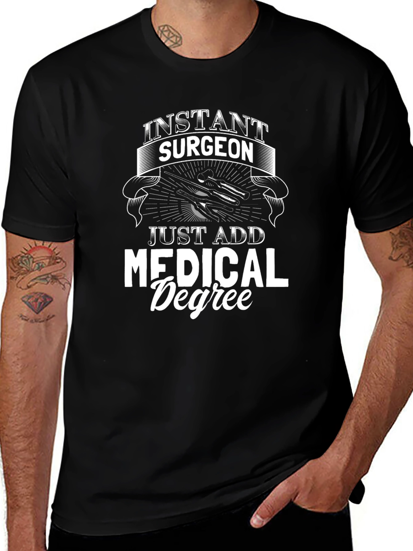 Instant Surgeon Mens Black T-Shirt
