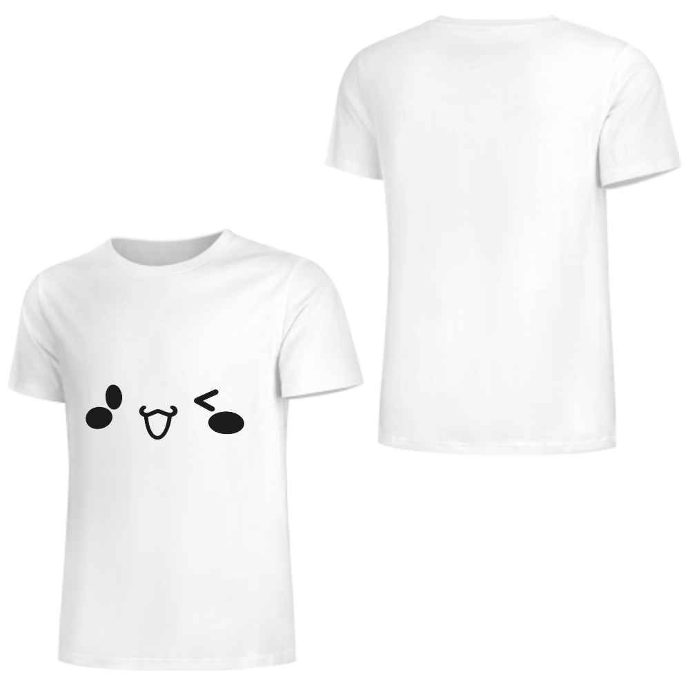 Cute Kawaii Face T-Shirt | Minimal Anime Emoji Graphic Tee(z126)