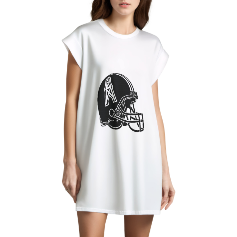 Vintage Oilers Style Football Helmet Graphic Tee – Retro Sports Fan Shirt(z160)