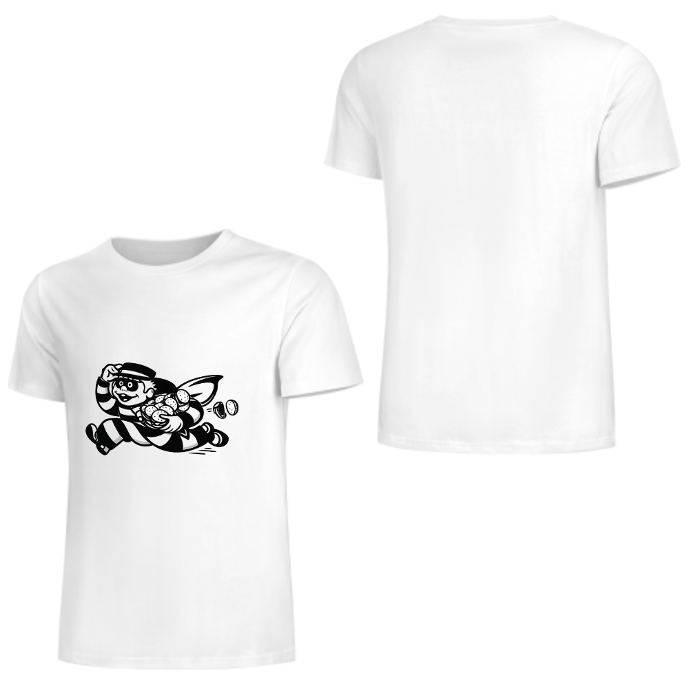 Funny Burger Bandit T-Shirt | Cartoon Fast Food Graphic Tee(z125)
