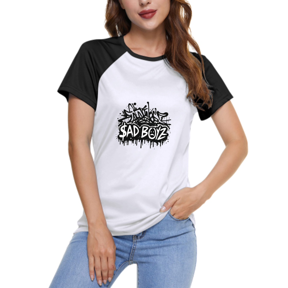 Sad Boyz Graffiti Women's Short Sleeve T-Shirt | 100% Cotton Streetwear Graphic Tee(z101)