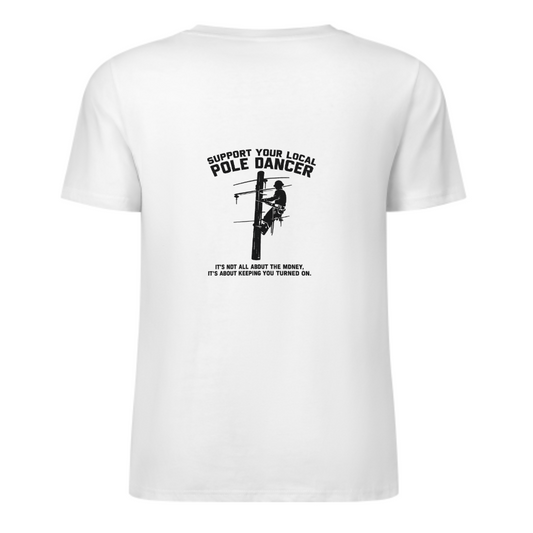 Support Your Local Pole Dancer Funny Lineman T-Shirt – Electrician Humor Graphic Tee(z139)