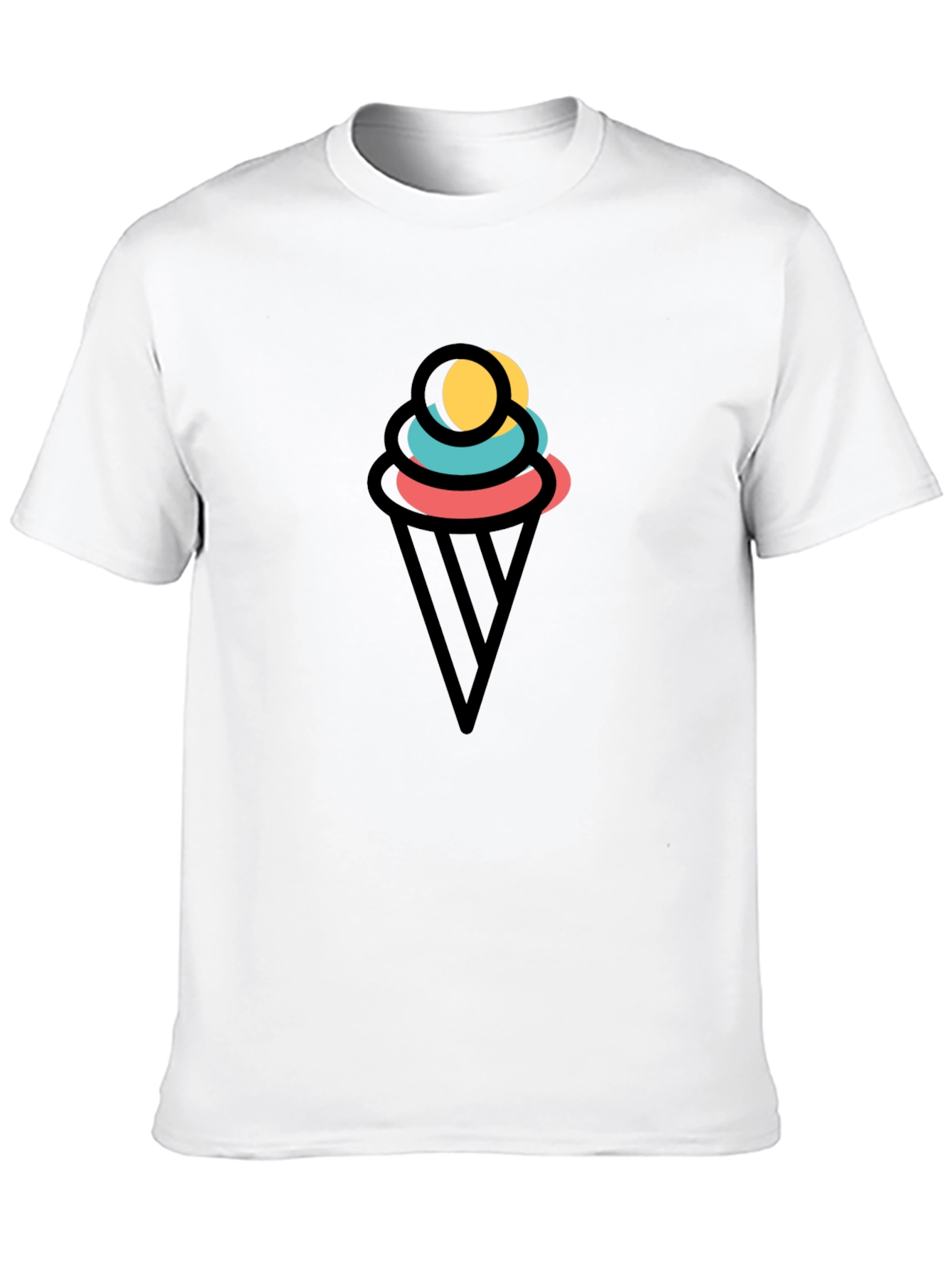 Mens Black Ice Cream Graphic Tee